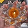 Home Ornament Crystal Lotus Candle Holders Glass Flower Tea Light Holder Tealight Candlestick  Bar