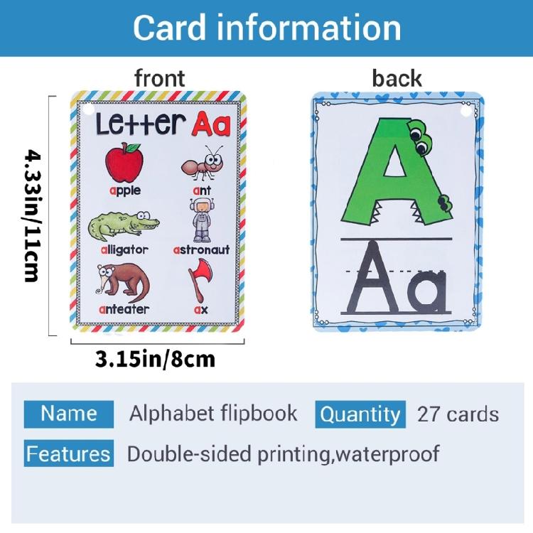 26 Buchstaben-Laut-Phonics-Karteikarten Set 156 Stück Frühes Lernen Wortkarte Phonics Lehrmittel für Kleinkind Vorschulkinder
