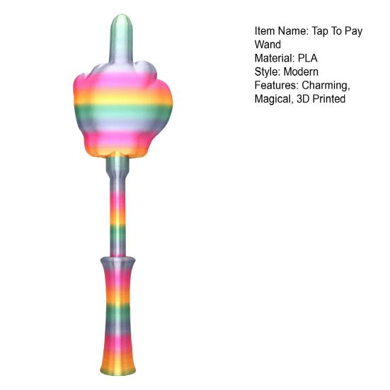 Retractable 3D Printed Tap to Pay Wand Magical Contactless Payment Card Holder Wizard Theme Credit Card Wand for Checkout
