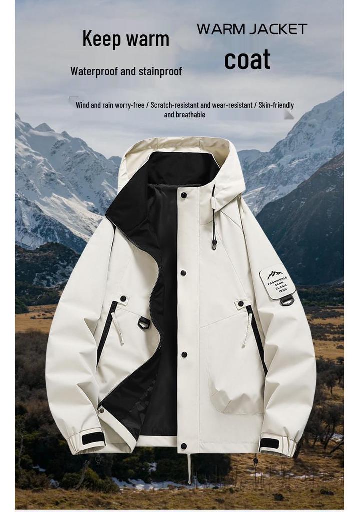 Men's Cross-Border American Style Workwear Windbreaker: Spring/Autumn Outdoor Casual Jacket, Three-Proof, Loose-Fit for Couples.