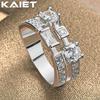 925 Sterling Silver Square/Round/Oval Crystal 7-10 Ring for Women Fashion Jewelry