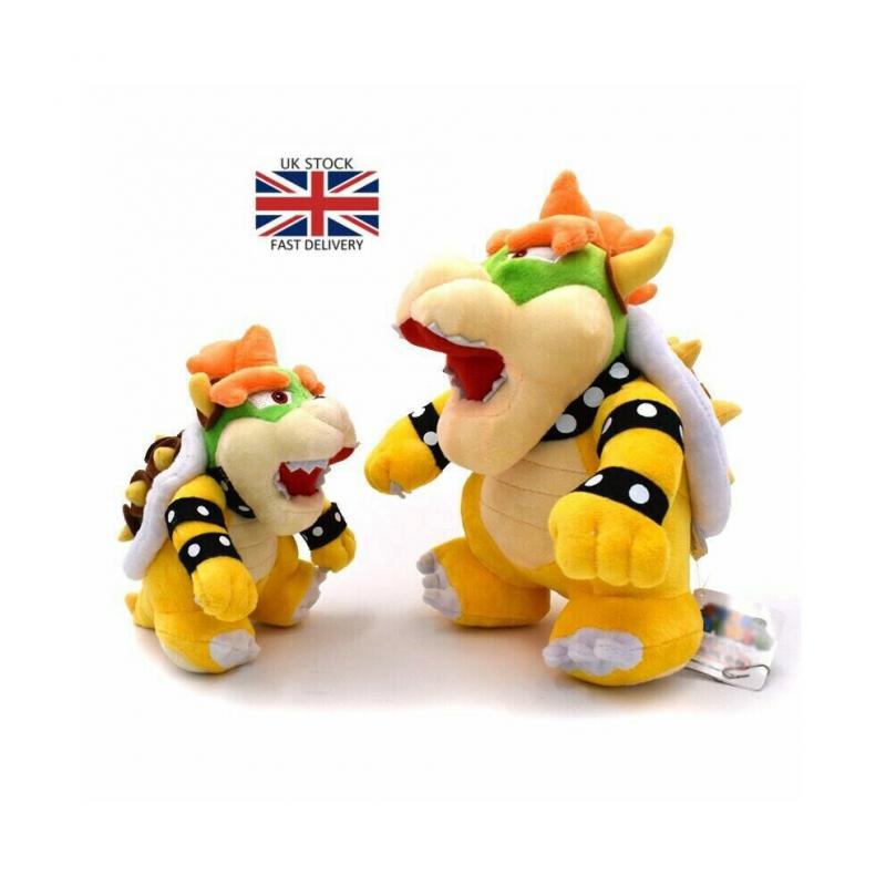 Jucărie de pluș Bowser Koopa, personaj Super Mario, în picioare
