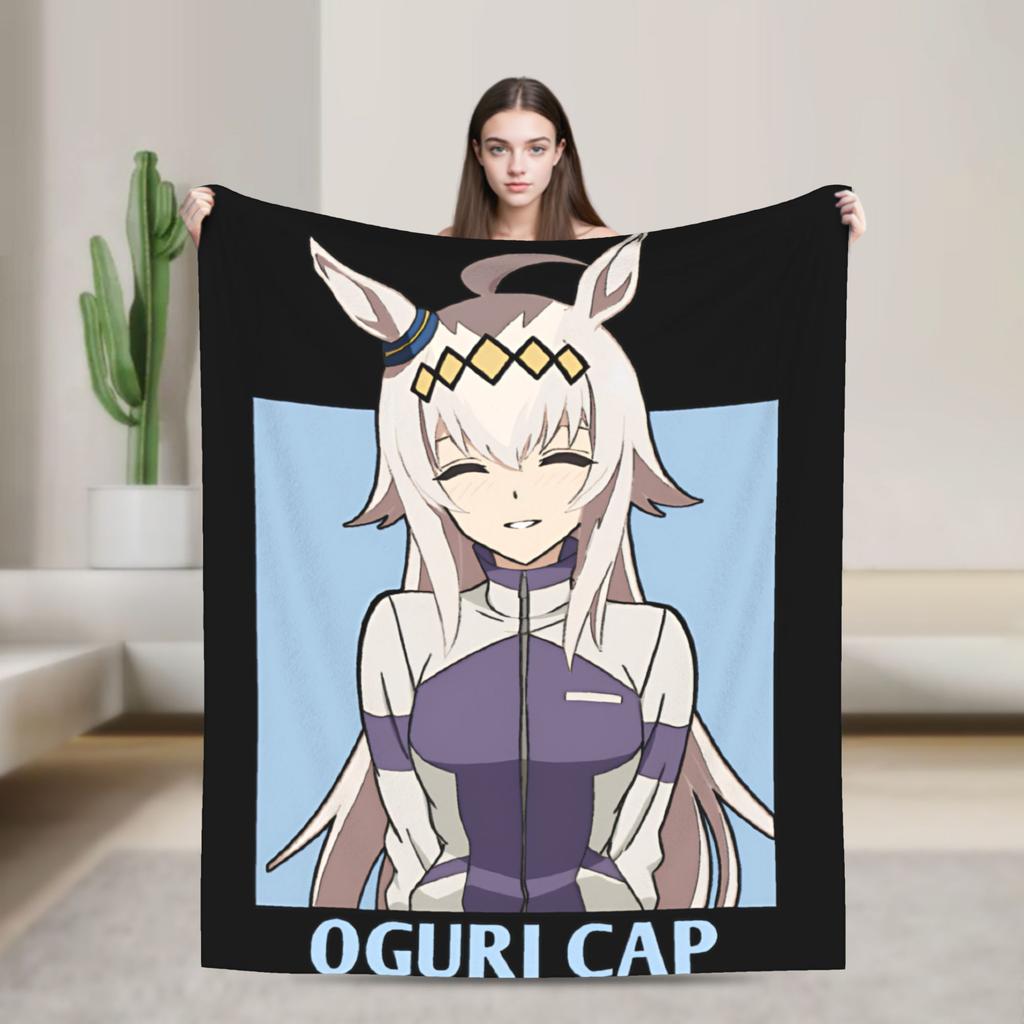 Uma Musume Cinderella Gray - Oguri Cap Blanket Cover Flannel Throw Blanket Bedroom Sofa Printed Soft Warm Bedsprea