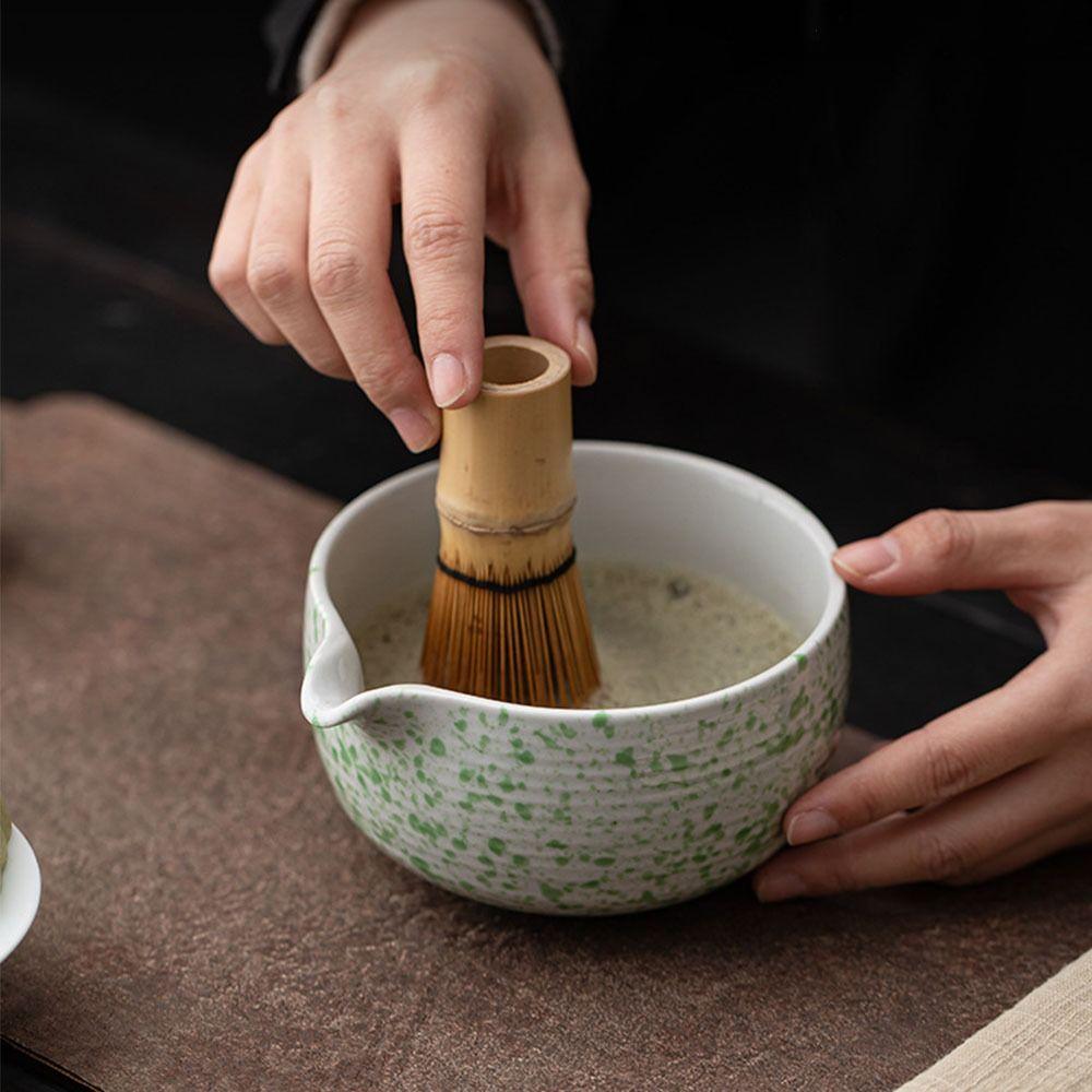 Großer Kapazität Matcha-Halter Keramik Matcha-Zubereitungstasse Matcha-Besen Teezubereitungswerkzeuge