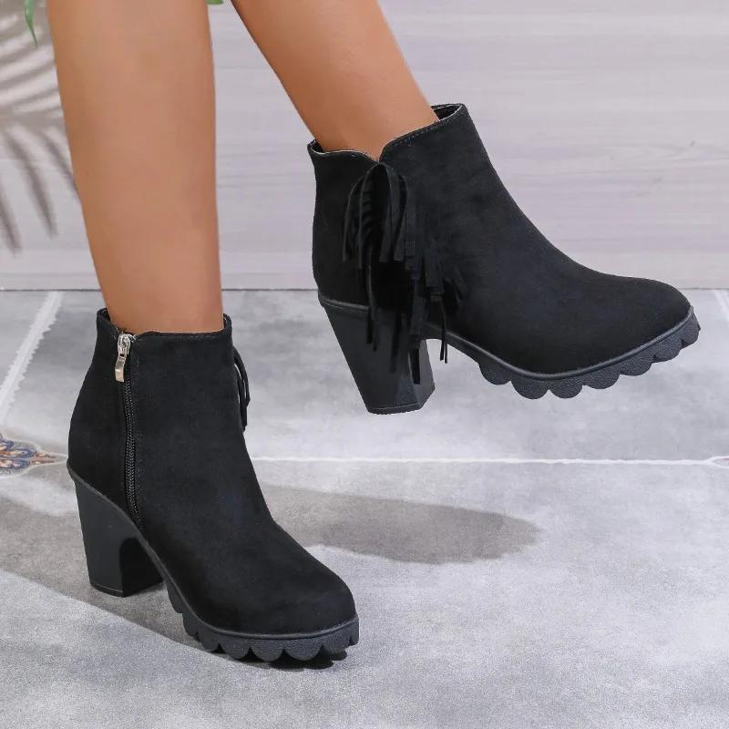 Women Boots New Spring and Autumn Fashion Shoes for Women Pumps Casual Woman Comfortable Western Outdoor High Heels Boots Women