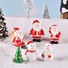 Charming Resin Santa And Snowman Miniature Ornaments For Festive Diy Decor