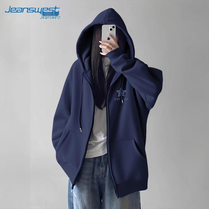 JEANSWEST Striped Heart Graphic Hoodie