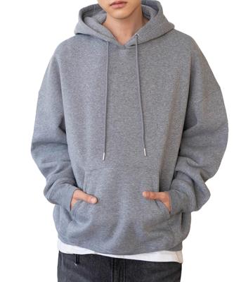 WEGO XL Einfarbig Grau Web-Pullover Plus Kleidung Herren Fleece-gefütterter Hoodie, Sonata, Exklusiv, Sweatshirt, Loungewear, Größen, Geschenk, Winter/Herbst
