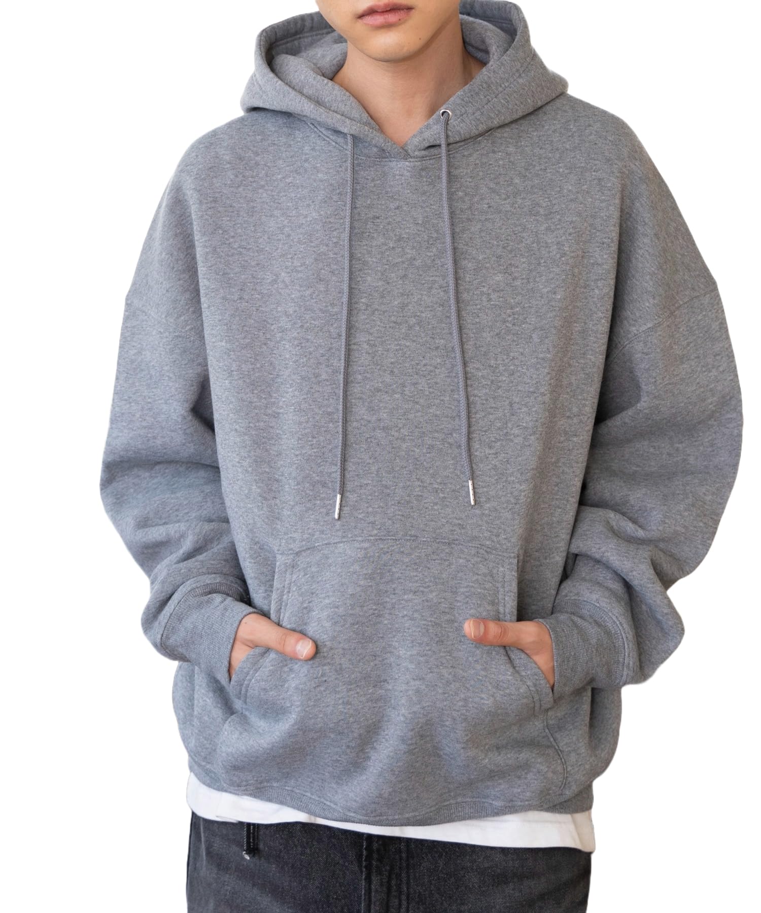 

WEGO Large Solid Color Gray Web Pullover Plus Clothes Men s Fleece-Lined Hoodie, Sonata, Exclusive, Sweatshirt, Loungewear, Sizes, Gift, Winter/Autumn