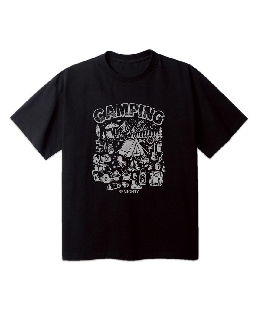 BEMIGHTY Camping Trip Oversized Short Sleeve T-Shirt [Black]