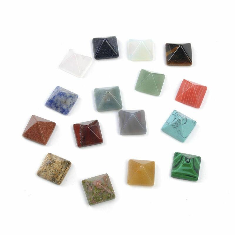 Crystal Healing Chakra Pyramid Stone Set Featuring Unique Natural Quartz Crystals For Spiritual Growth