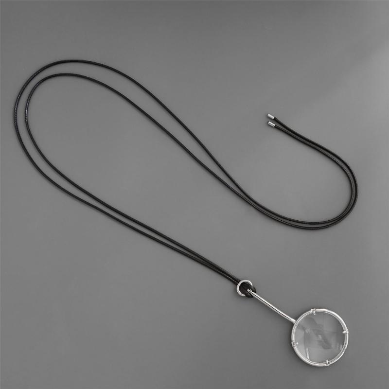 Fashion Magnifying Glass Necklace Alloy Glass Adjustable Chain Necklace Multifunctional Unique Accessory for Daily Wear