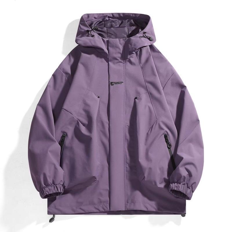 Men's Spring 2026 American Windbreaker: Mountain-Style, Outdoor, Three-Proof, Casual, Loose-Fit Hooded Jacket