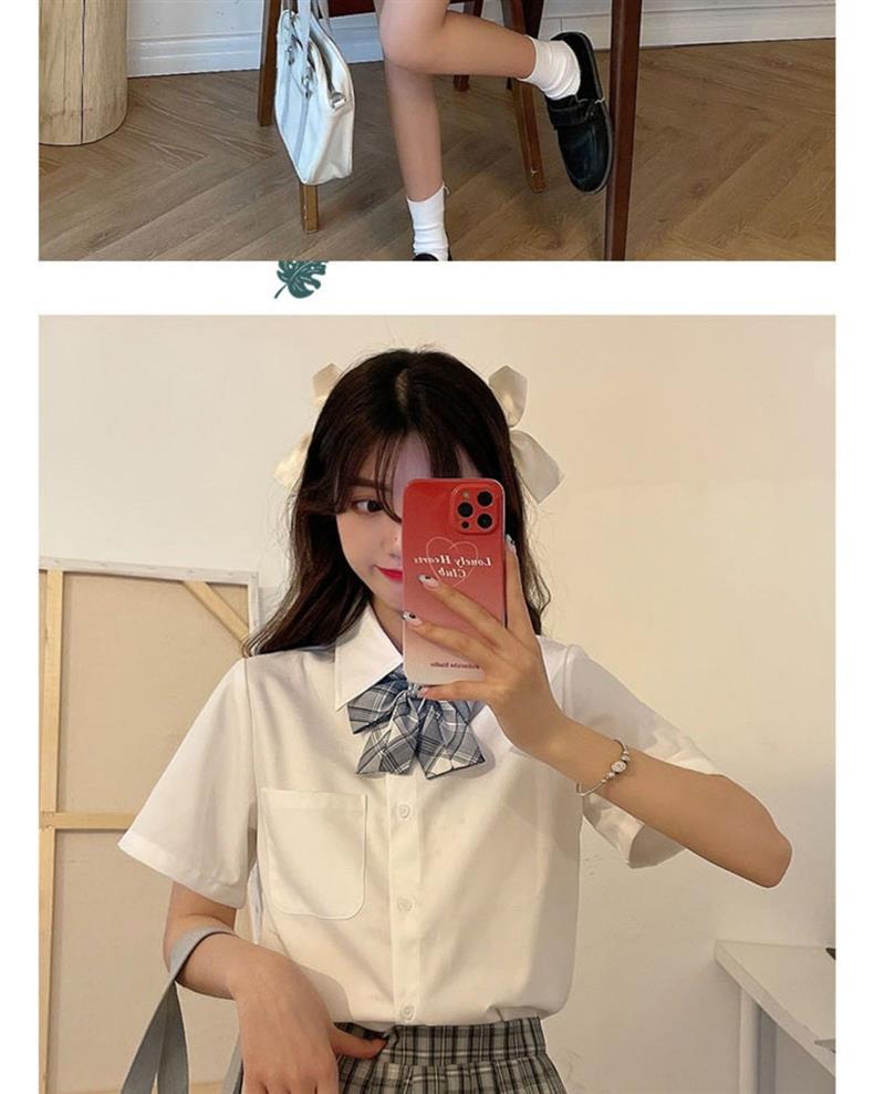 Original Short Sleeve White JK Uniform Shirt with Pointed Collar