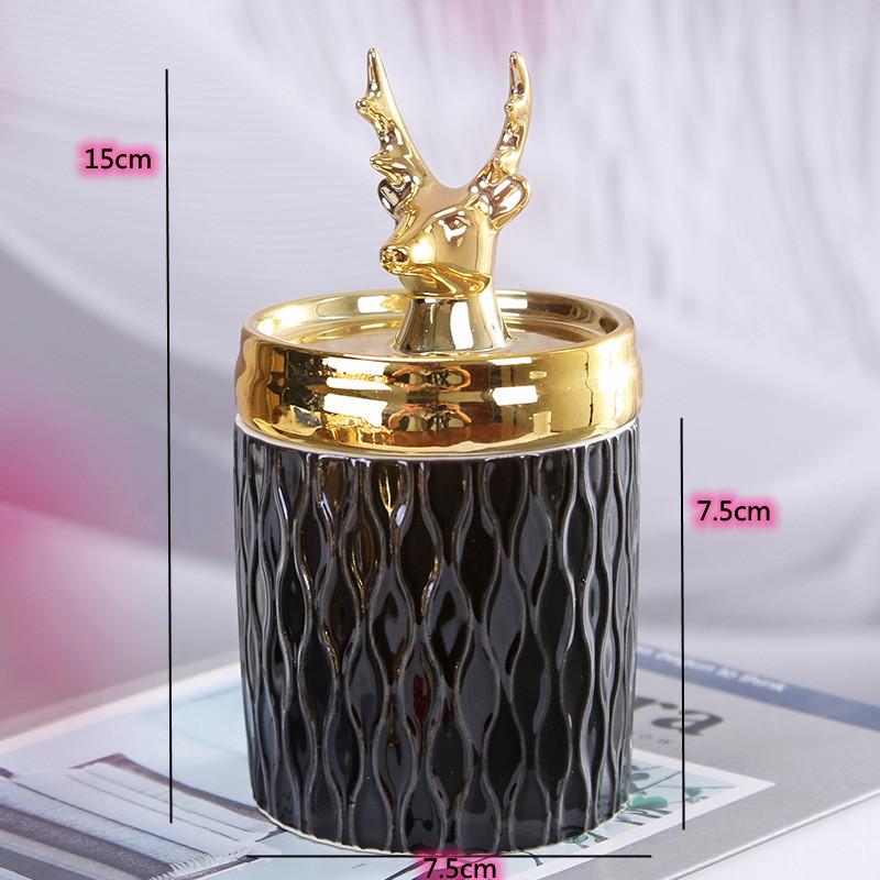 Electroplated Bird Ceramic Decorative Jar with Lid, Candle Jar, Aromatherapy Cup, Jewelry Storage Box, Handicraft Ornament