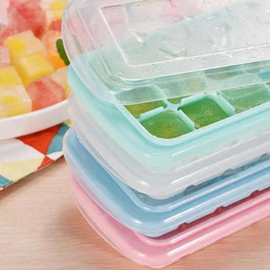 Ice Cube Tray Large Capacity with Cover Silicone 24 Grids Easy Release Ice Cube Trays Kitchen Tool