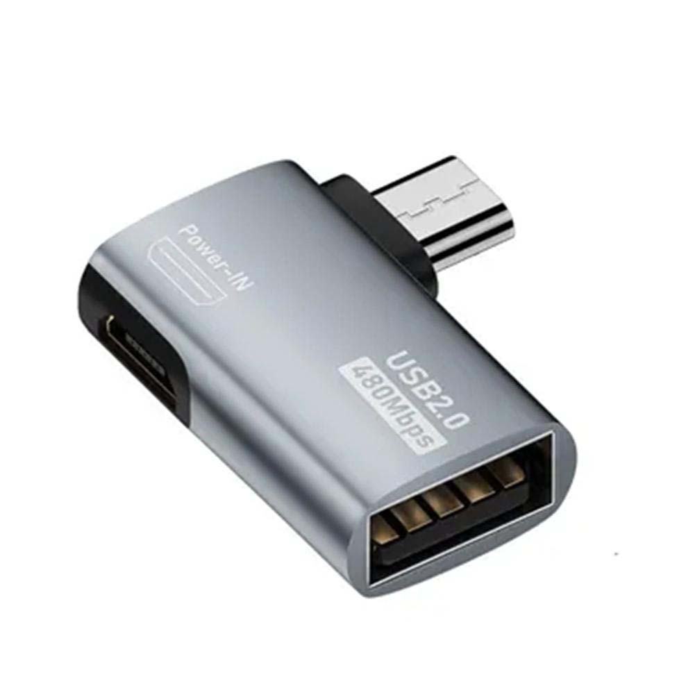 

OTG Cable Adapter 4K 90 Degree Left Angle Powered Micro USB To USB OTG Adapter For TV Tablet Fire TV Stick 4K Bend Right