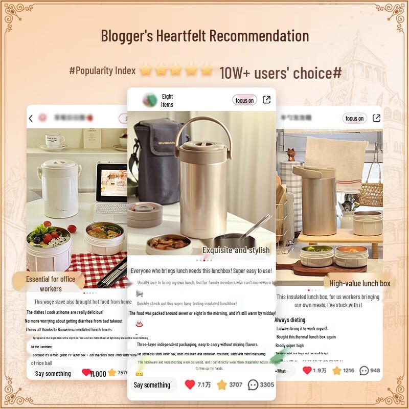 BVGMAV Large Capacity Stainless Steel Thermal Food Jar