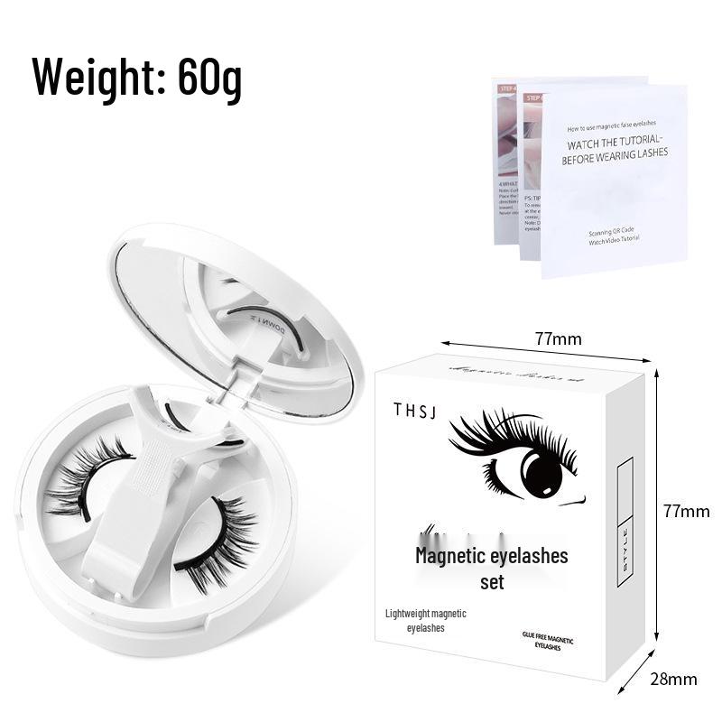 Magnetic False Eyelashes: Natural Set with Easy-to-Use Tweezers and Portable Case