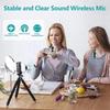 2pcs Wireless Lavalier Microphone for iPhone iPad Android Type-C Mini Mic for Video Recording YouTube Live Stream Vlog Podcast