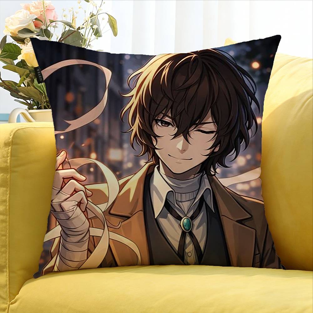 Bungo Stray Dogs O-Osamu D-Dazai   Various Sizes Square Pillow Case For Car Home Bedchamber Decor