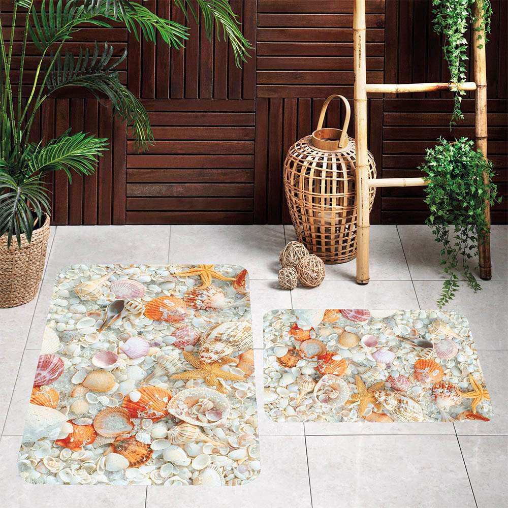 

Mosimoso Home RB006 Коврик для ванной с принтом, 2 шт. 100x60 cm