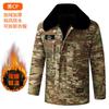 Men Winter Camouflage Waterproof Fleece Lined Cycling Jacket Thick Warm Mid-Length Coat