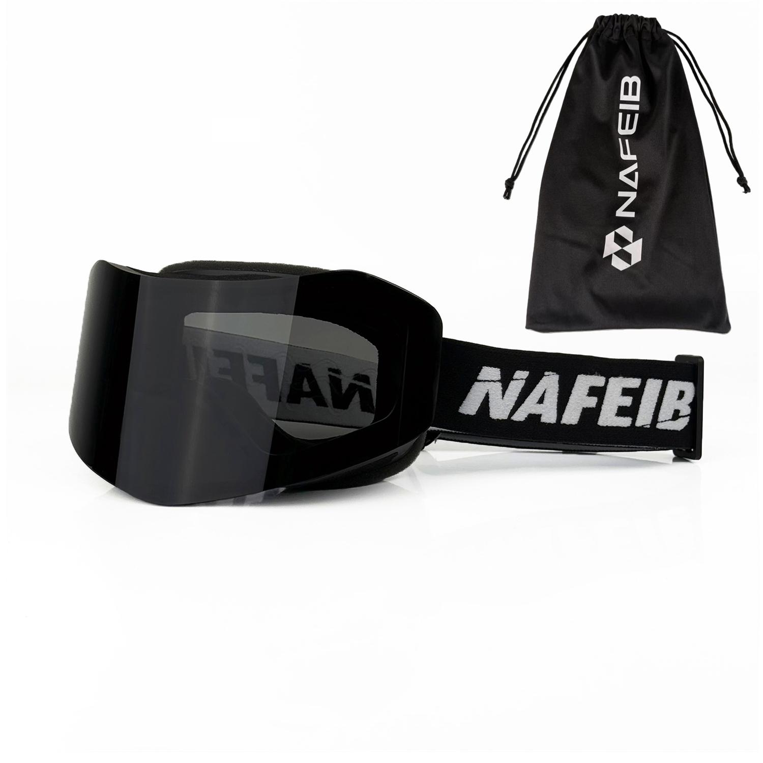 

NAFEIB Cylindrical Lens Snow Goggles Wide Vision Adjustable Strap Anti-Scratch Snowboard Eyewear for Skiing
