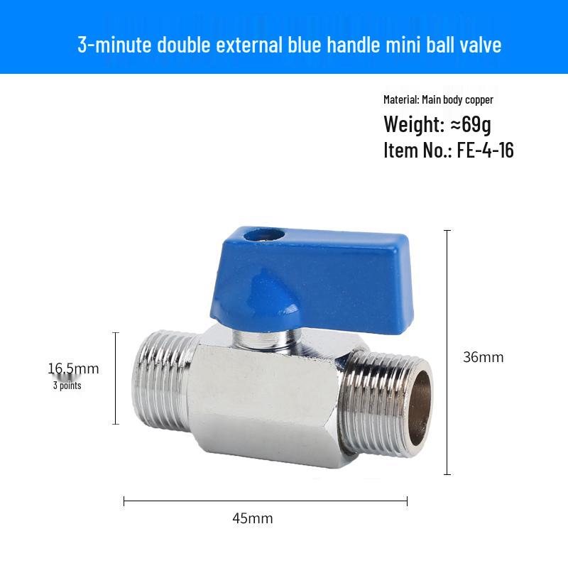 Super Short Mini Brass Ball Valve, 1/8" - 1/2" Thickened Male & Female Valve Switch