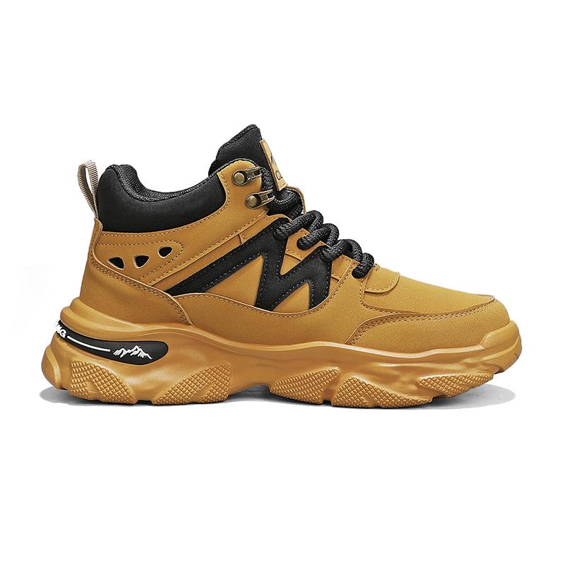 Fashion High Top Men's Shoes 2025 New Autumn Fashion British Style Workwear Leather Waterproof Outdoor Casual Sneakers Trend Short Boots