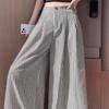 Women's Fall American Vintage Pleated Striped Casual Pants: Versatile, Loose-Fitting, Drapey Wide-Leg Pants