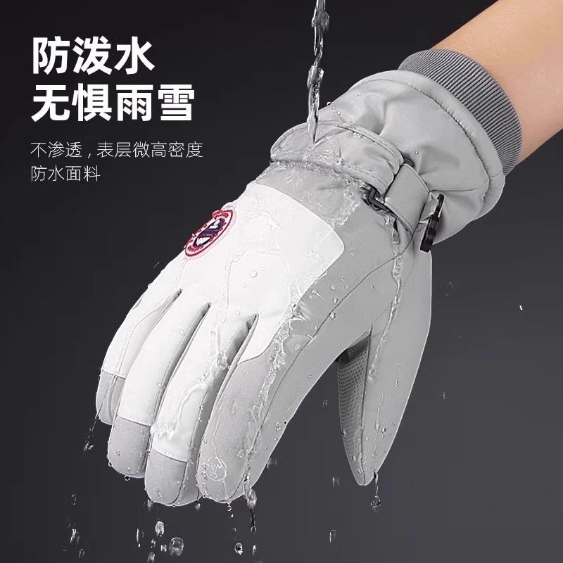 New Ski Gloves Men's Warm Fleece Thickened Waterproof Touch Fashion Gloves Women