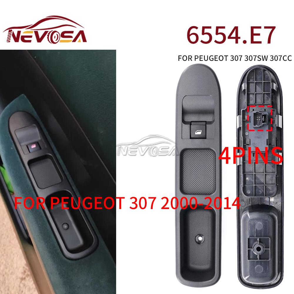 NEVOSA For Peugeot 207 307 Electric Power Window Control Switch 6554.QC 6554.QK 6554.QG 6554.HJ 6554.KT 96351622XT 6554.E7 6554.E7
