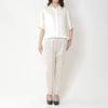 Casual Dull Satin Occasion Champagne Beige SM [Woman Plus] Pants, Shirt-in Pants, Women's,