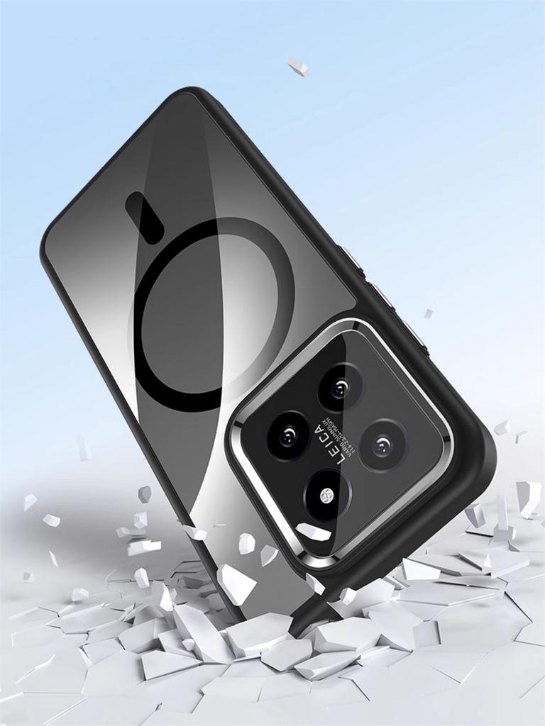 Luxury HD Transparent Shockproof Bumper Case For Xiaomi Mi 15 14 Pro Ultra For Magsafe Magnetic Wireless Charge Back Cover Shell