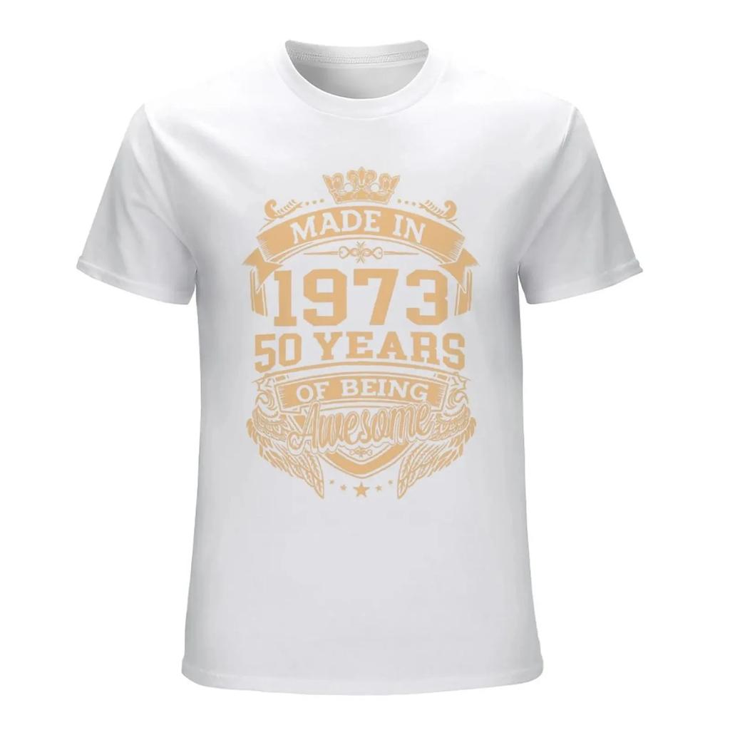 Made In 1973 50 Years Of Being Awesome 50th Birthday Men's Novelty T-Shirt Tee Streetwear Women Casual Harajuku