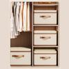 Large Foldable Fabric Organiser Box with Cover Container For Seasonal Clothing Blankets Household Items