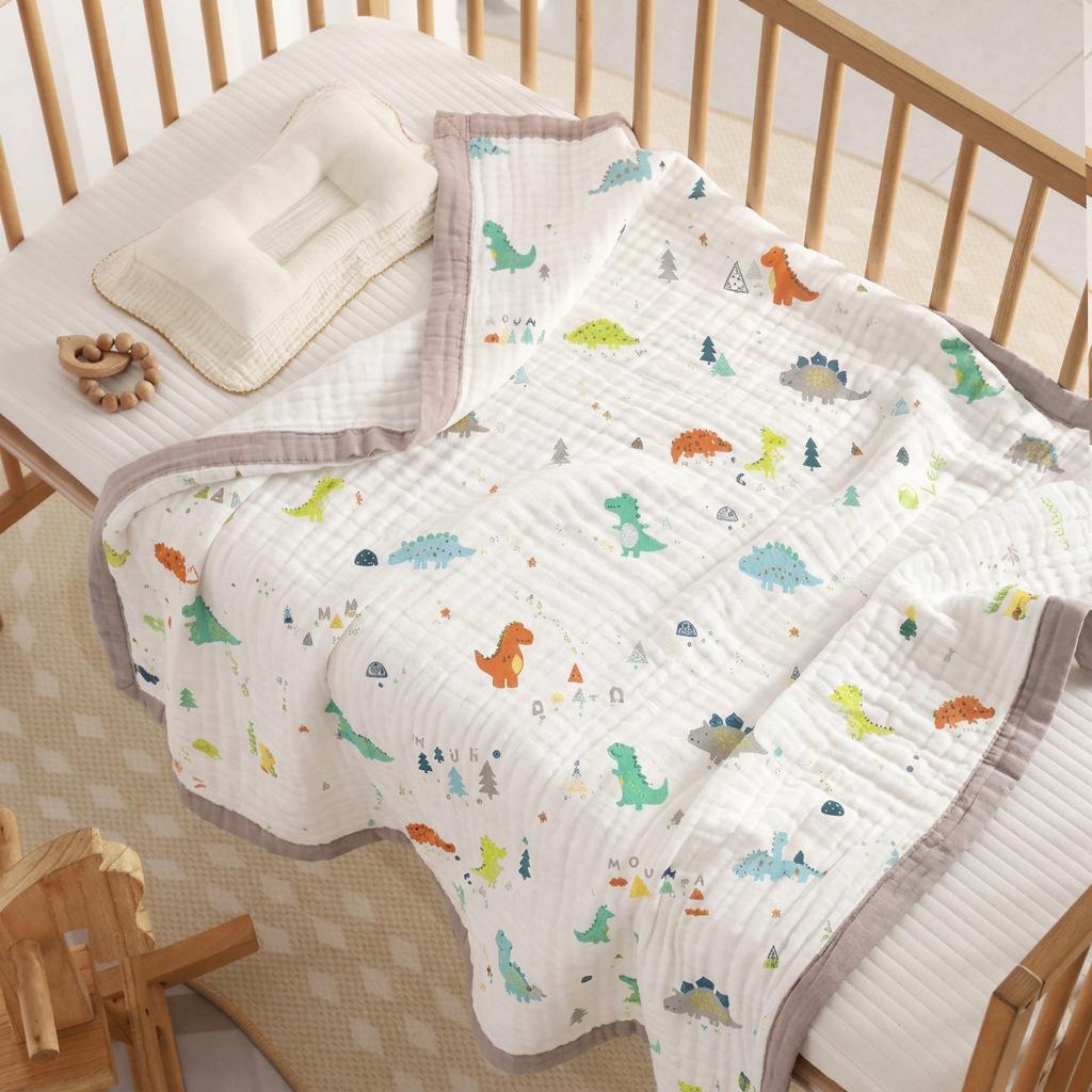 110x110cm High Density Pure Cotton Six-Layer Gauze Baby Bath Towel and Toddler Blanket