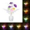 LED Flower Vase Wall Plug-in Potted Sensor Light Color Changing Night Lamp Decor