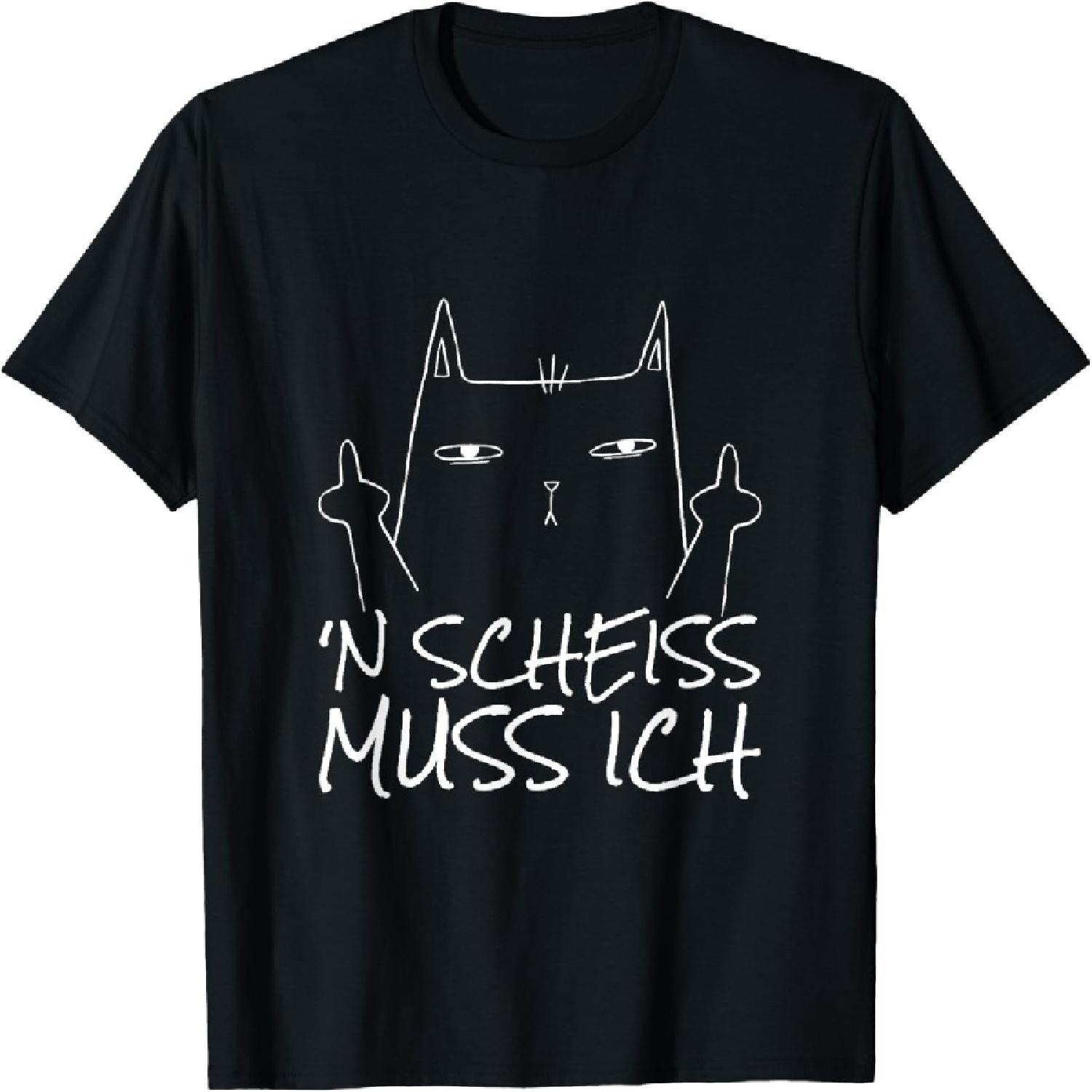 N Scheiß Muss Ich Middle Finger Cat T-Shirt XXXXXL разноцветный