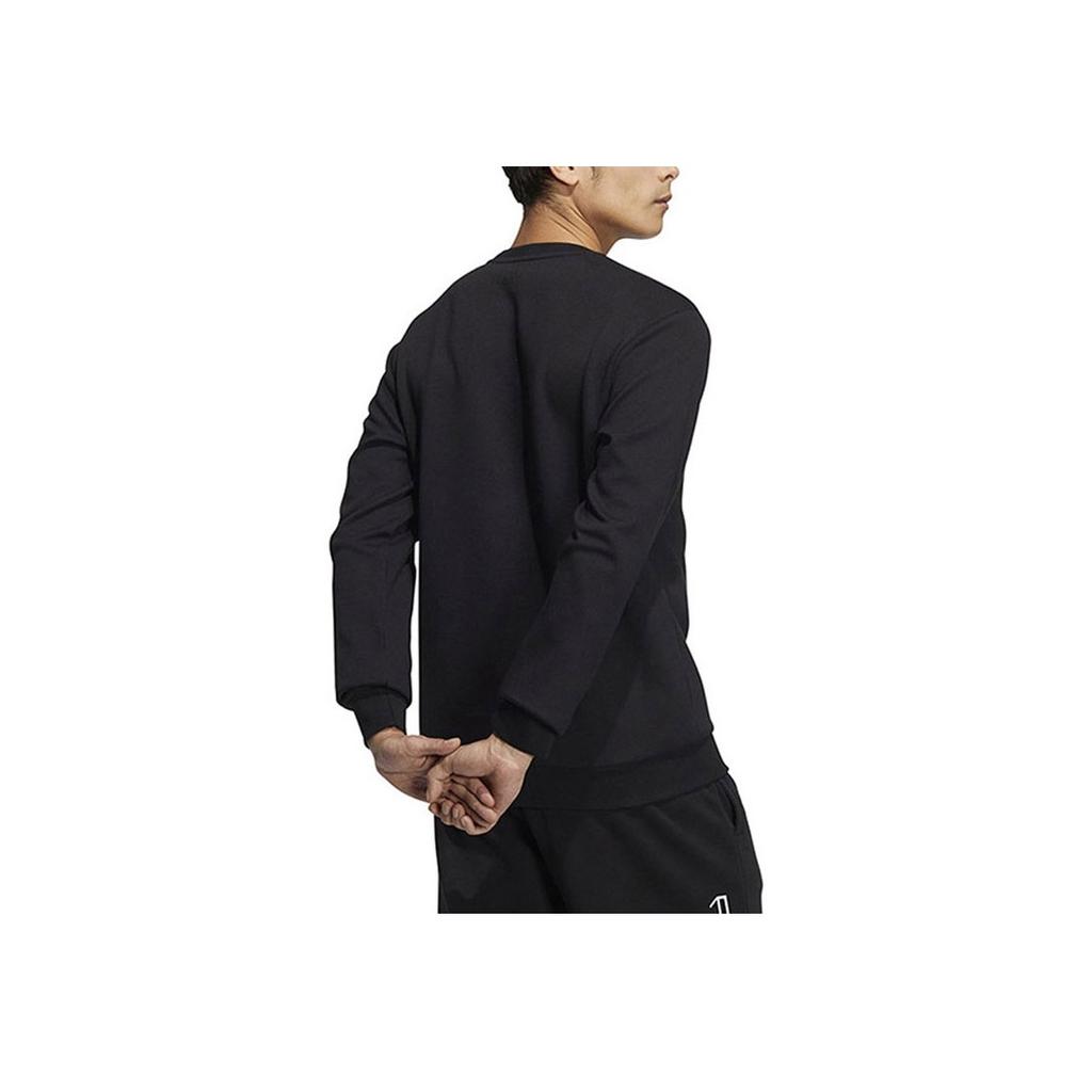 adidas Logo Print Crew Neck Sweatshirt Men Tops Black HM2960