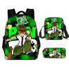 Less Hacker Backpack Ben 10 Student School Bag Anime Cartoon Backpack Lunch Bag Satchel Pencil Case