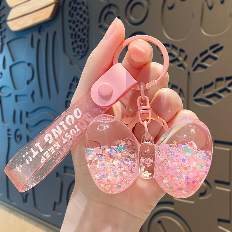 

Bowknot Floating Acrylic Bottle Keychain Perfect Birthday Gift For Girls рожевий