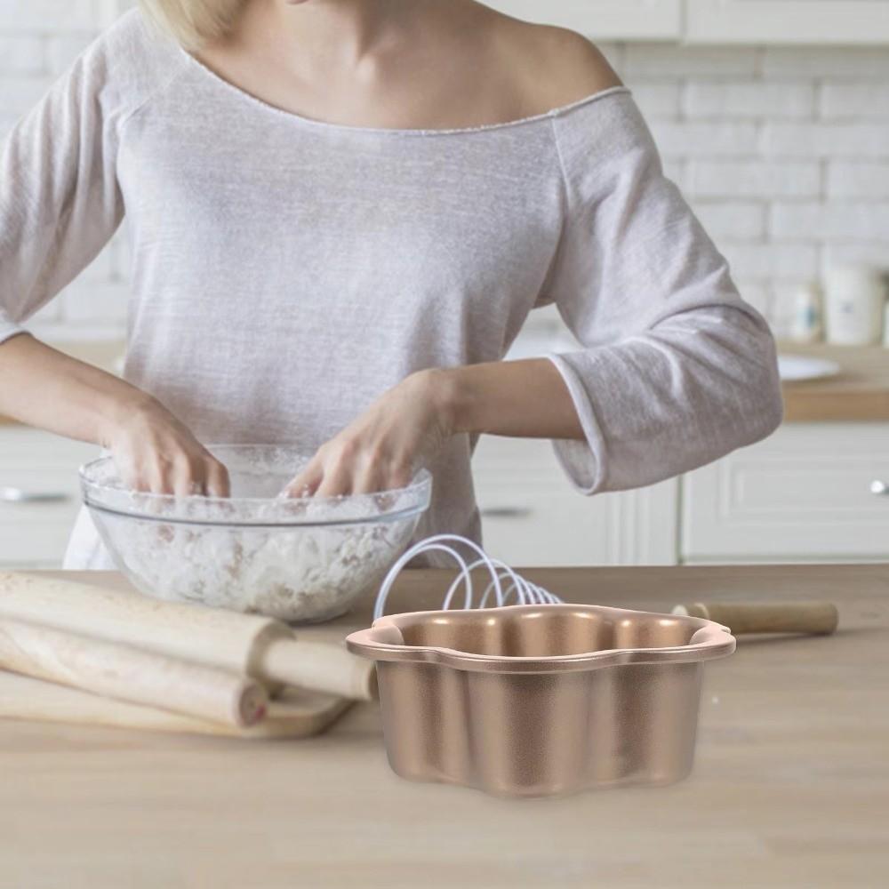 6/8inch Non-stick Baking Pan Reusable Carbon Steel Bread Mold Floral Shape Cake Pan  Dessert Making