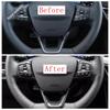 Car Steering Wheel Button Frame Decoration Cover Trim For Ford Escape / Kuga  - 2025 ABS Carbon Fiber Accessories Interior