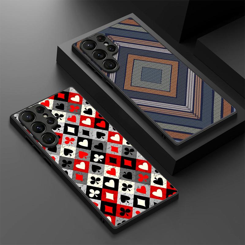 Magnetic For Magsafe Case For Samsung Galaxy S26 Ultra S25 Edge S24 S23 S22 Plus S21 FE Geometric Cloth Texture Hybrid Matte Cover