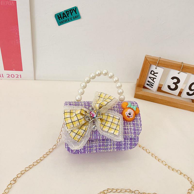 Очаровательная детская сумка через плечо Летняя коллекция Очаровательная модная сумка кросс-боди для девочек Purple Mouse