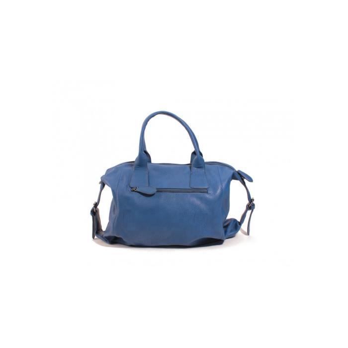 Handbag - LE TEMPS DES CERISES - Debby 2 - Blue - Removable Shoulder Strap - Zipped
