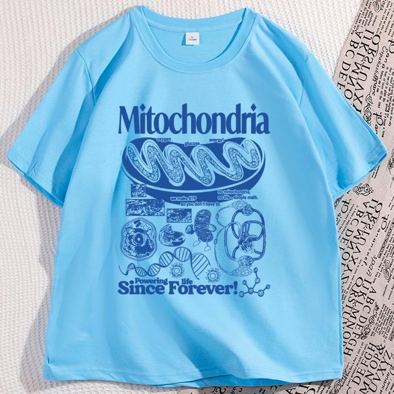 

Mitochondria Vintage Science TShirt Men Women Retro Biology Graphic Tee 90s Academic Humor T Shirt Round Neck T Shirt Clothes 4XL