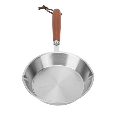 Butterwärmer Edelstahl Pfanne Antihaft Mini Eierpfanne Ergonomisch mit Massivholzgriff Frühstückspfanne Omelett